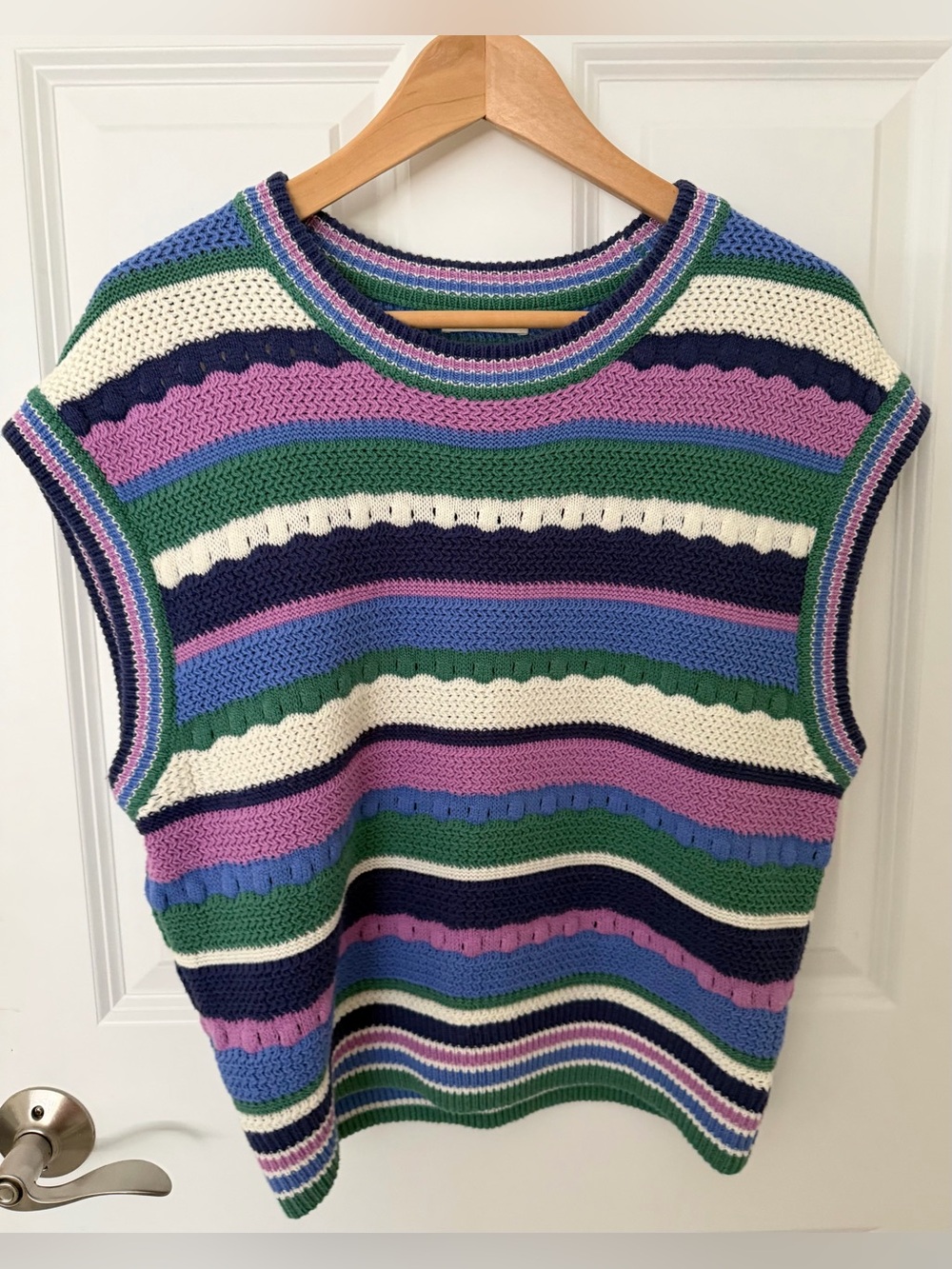 Marine Layer Striped Knit Sleeveless Sweater Vest